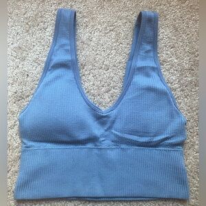 Aeropostale Blue Ribbed Seamless Scoop Bralette
